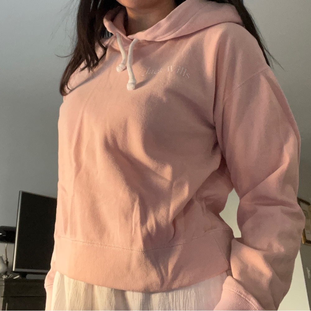 Jack Wills Cropped Pink Sweatshirt